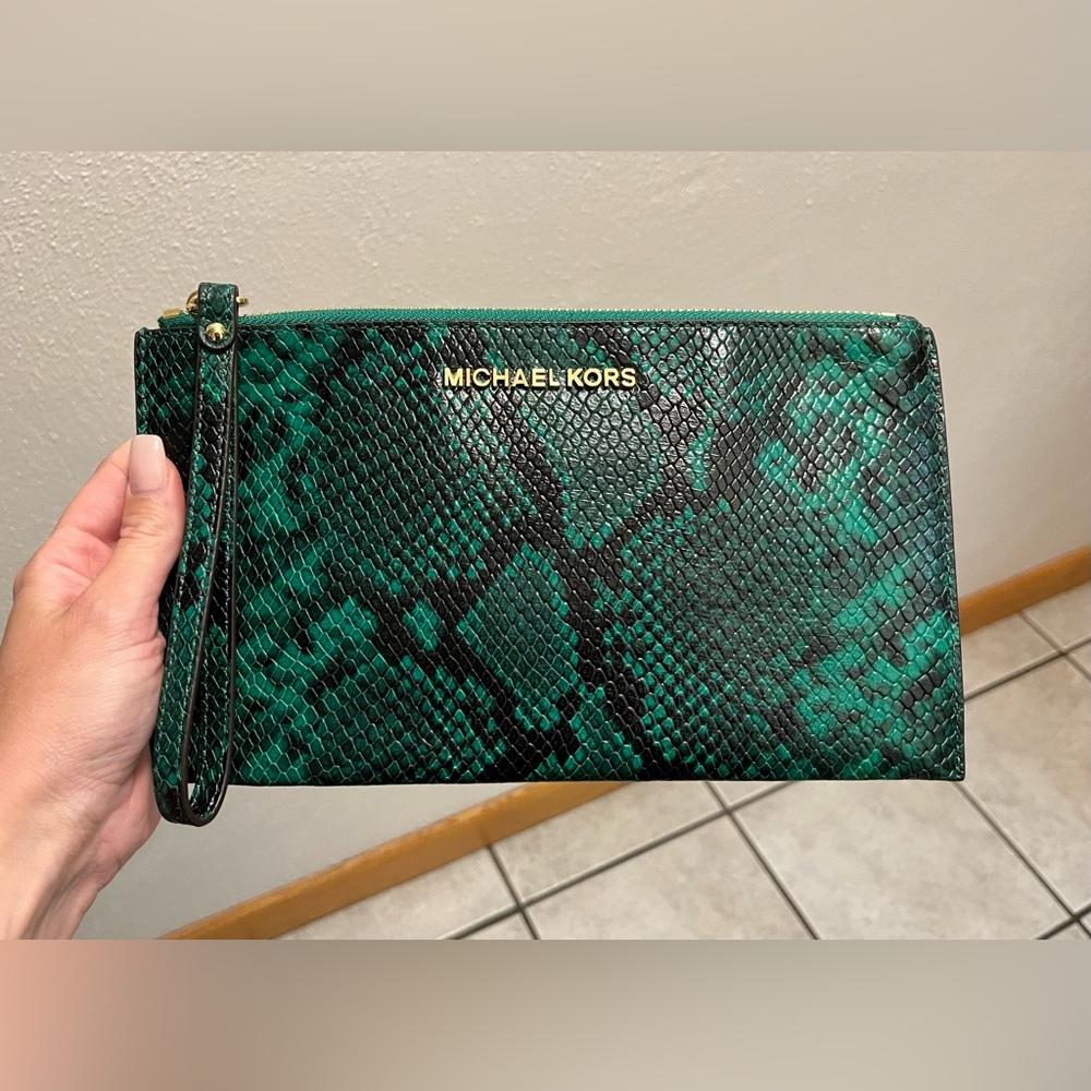 Michael Kors snakeskin clutch